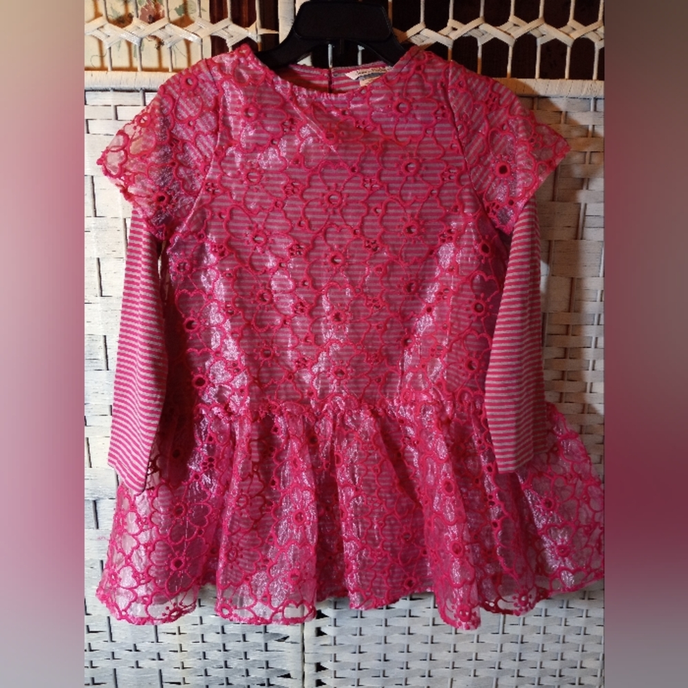 Chasing FIREFLIES Girls Pink Lace Dress Sz 10 Sku T1